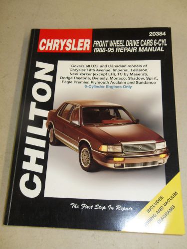 Chilton (#8672) #20384 chrysler front wheel drive cars 6-cyl 1988-95  manual