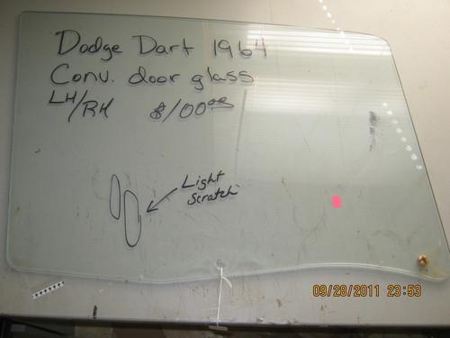 Dodge dart 1964 lh/rh convertible door glass