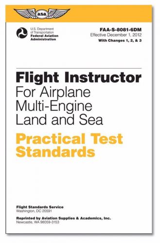 Asa practical test standards pts flight instructor cfi - multi-engine -8081-6dm