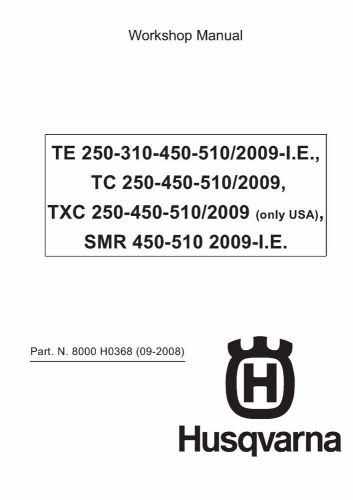 Husqvarna workshop service manual 2009 tc 250, tc 450 &amp; tc 510