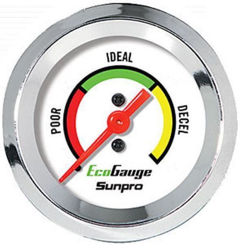 Ecogauge 2&#034; white w/ chrome bezel &amp; bracket sunpro cp8221 authorized distributor