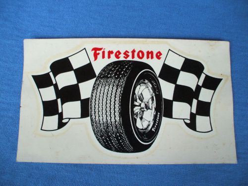 Original 1960&#039;s dual purpose decal transfer  firestone racing flag  tires window