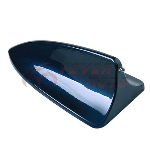 Blue car auto top roof dummy antenna aerial base shark fin style universal fm