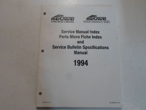 1994 mercruiser parts micro fiche service manual service bulletins specs manual