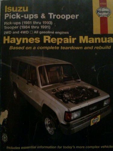 Haynes repair manual for isuzu pick-ups and troopers pickups