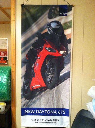 Triumph daytona 675 banner 28&#034; x 70&#034; roll up flag promo campaign go you own way