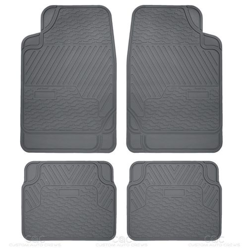 Car floor mat - heavy duty all weather rubber trap snow mud dirt  - gray f &amp; r