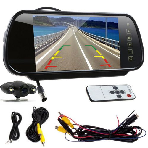 7&#034; lcd screen car rear view backup mirror monitor+parking reverse ir camera kit