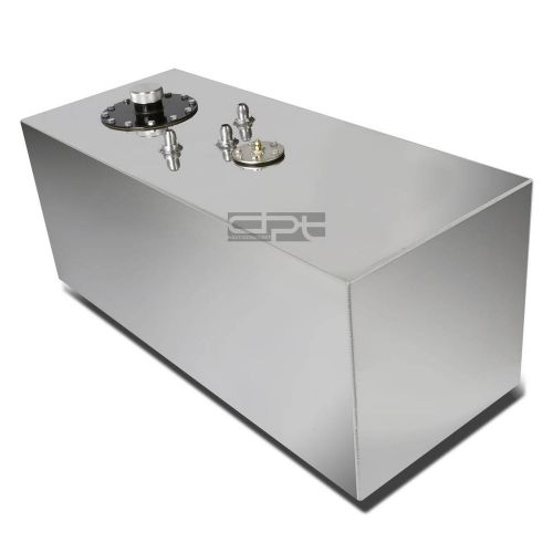 19 gallon top-feed polished aluminum race drift fuel cell tank+cap+level sender