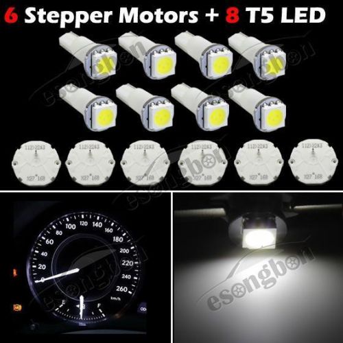 6x x27.168stepper motor speedometer cluster repair kit 8 white led bulbs for gmc