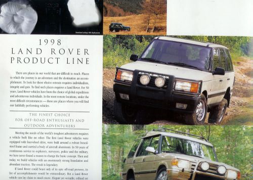 1998 land rover product line brochure  poster  range rover  discovery