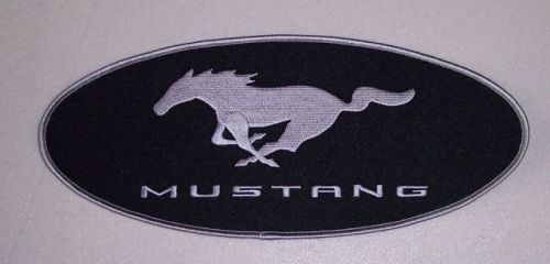 New black and silver 4 1/2&#034; x 10 3/4&#034; ford mustang pony embroidered patch!