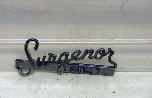 Vintage surgenor car auto dealer garage emblem part sign ottawa ontario