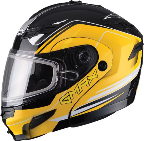 Gmax gm54s modular snowmobile helmet terrain black/yellow - 7 sizes