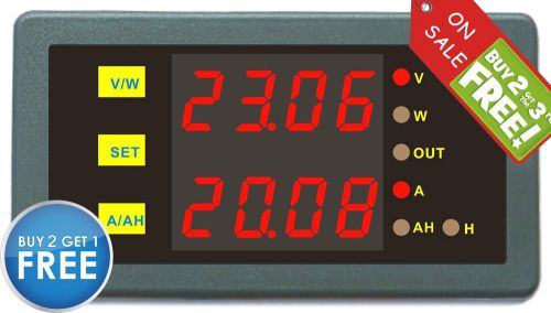 Programmable combo meter 0-90v 0-200a volt amp power ah battery capacity tester