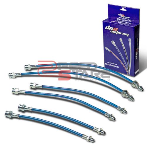 Rx7/fb/s3 blue pvc coated stainless steel hose brake lines/cable front+rear disc