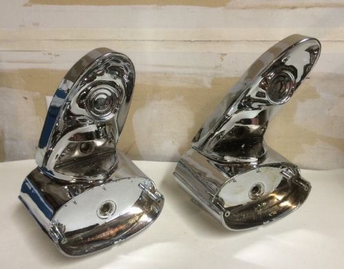 1957 pontiac &#034;super chief&#034; (re-chromed) taillight housings a+ (oem used pair)