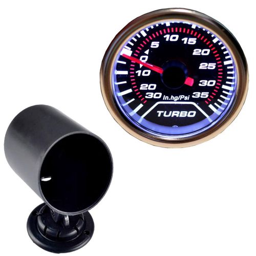 52mm 2″ digital led turbo boost meter gauge kit smoke face tint psi holder