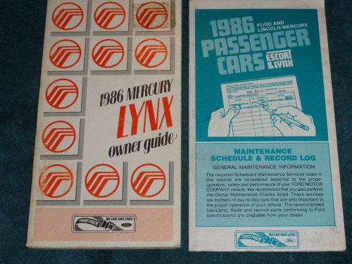 1986 mercury lynx owner&#039;s manual set / owner&#039;s guide set / good originals!!!