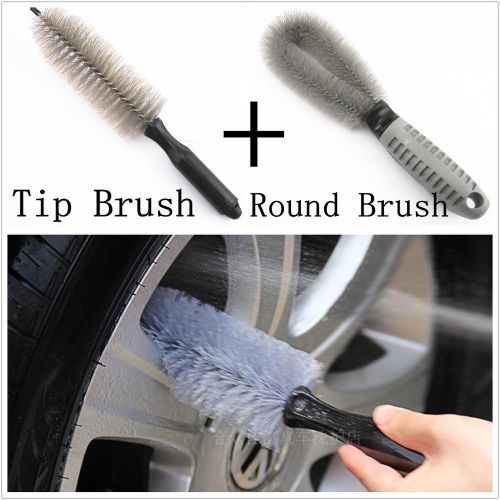 2x multifunction portable wheel rim tire cleaning washing brush tool kit for bmw