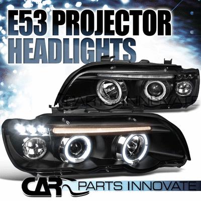 2001-2003 bmw e53 x5 halo euro led projector headlights black