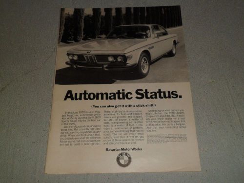 1970 bmw 2800 sports coupe article / ad