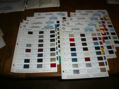 1980 81 82 83 84 85 86 87 88 vw dupont refinish color chip paint sample