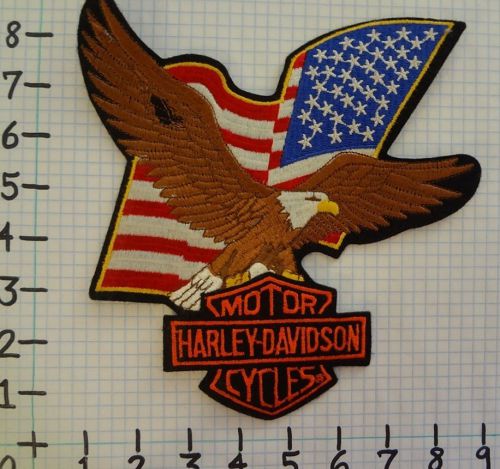 Vintage nos harley davidson motorcycle patch from the 70&#039;s 005 eagle &amp; flag