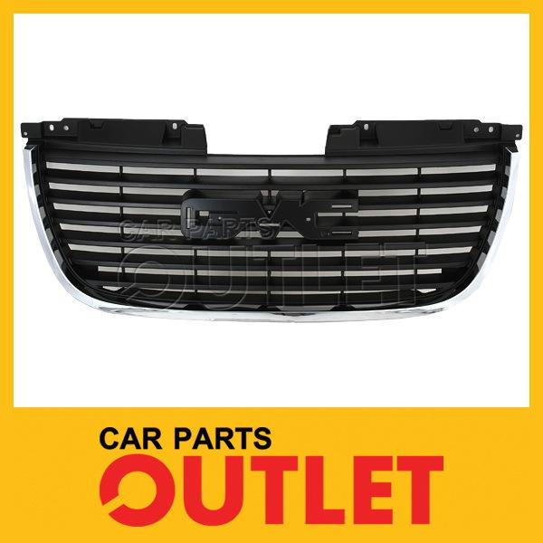 07-10 gmc yukon xl grille chrome ptd mldg/dark gray bar