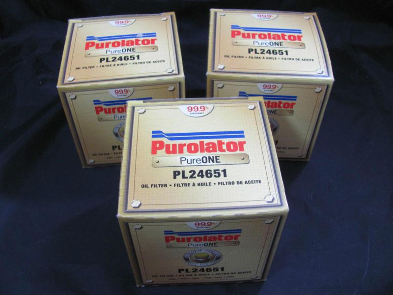 Lot of 3: purolator pl24651 engine oil filters