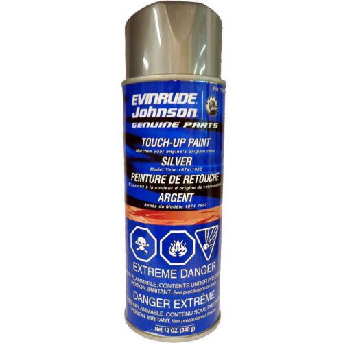 Oem brp omc johnson evinrude 1974-1982 silver touch-up spray paint