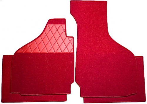 Med. red loop premium floor mats for vw karmann ghia type 14 cabriolet