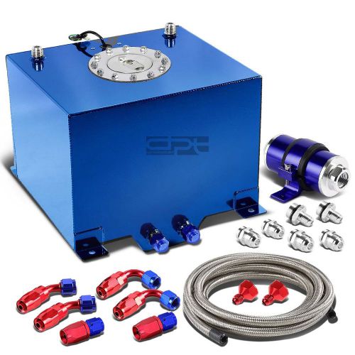 8 gallon/30.5l aluminum fuel cell tank+oil feed line+30 micron filter kit blue