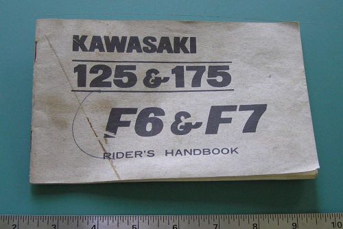 Kawasaki rider&#039;s handbook f6 125e  f7 175e enduro (1971)  owner&#039;s service manual