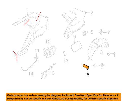 Bmw oem 07-13 x5 quarter panel-wheelhouse liner deflector right 51627158384