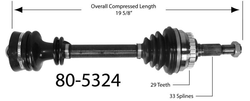 Empi 80-5324 new constant velocity premium cv half shaft drive axle assembly