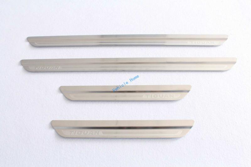 4pcs slim chrome door sill scuff plate guards for vw volkswagen tiguan 2009-2012