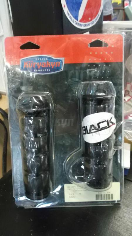 Kuryakyn black gloss iso grips pair harley davidson motorycle handlebar bike hd