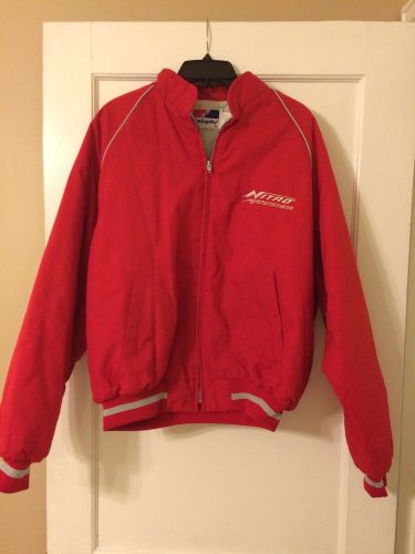 Vintage nitro racing padded motorcycle jacket men&#039;s size large by swingster