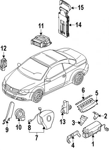 Volkswagen 1k0880201cb1qb genuine oem driver air bag