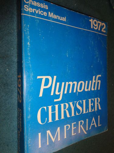 1972 plymouth / chrysler / imperial shop manual / original book