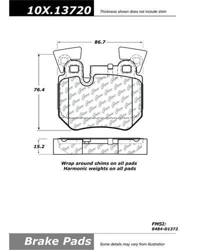 Centric 104.13720 brake pad or shoe, rear