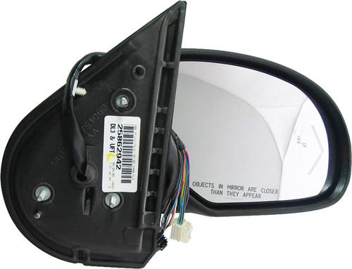 New gm power passenger side view mirror; carbon & black, turn signal, light