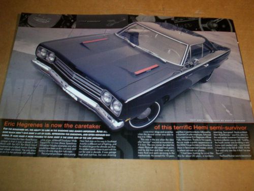 1969 plymouth hemi 4spd road runner magazine article