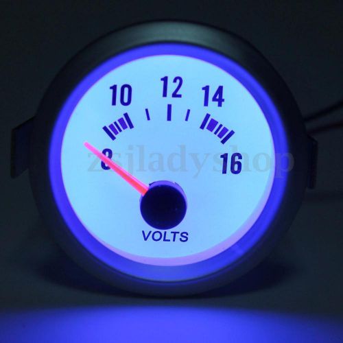 Pointer 2&#034; 52mm 8-16v blue led volt voltmeter voltage gauge meter car boat auto