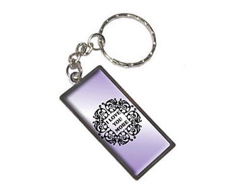 Graphics and more i love you more purple keychain ring (k1356)