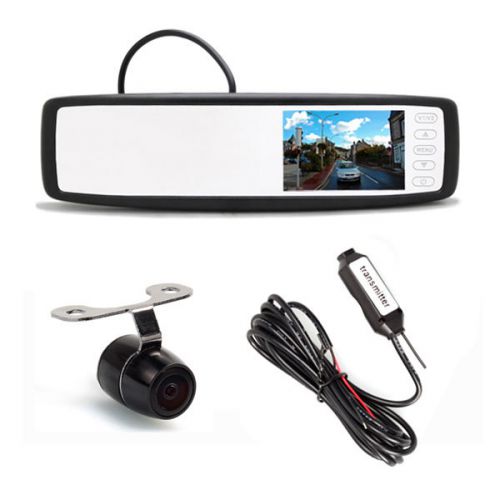 Rear view mirror monitors 4.3 in factory style bracket &amp; wireless parking camera