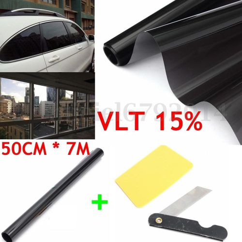 50cmx7m 15% limo black car auto van window glass tint film mirror tinting new