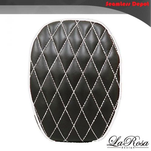 2004-2016 larosa black leather white diamond tuk harley sportster rear pad seat