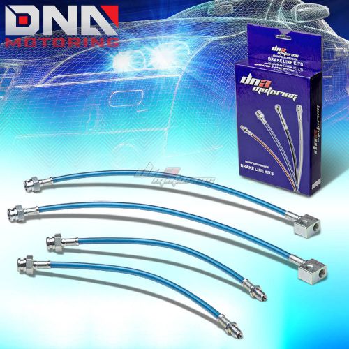 For 96-00 honda civic em1/ej blue stainless steel+hose braided brake line/cable